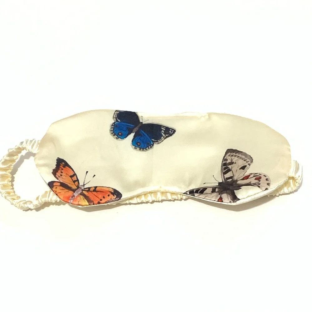 New Cream Sleep Mask with Butterfly Design